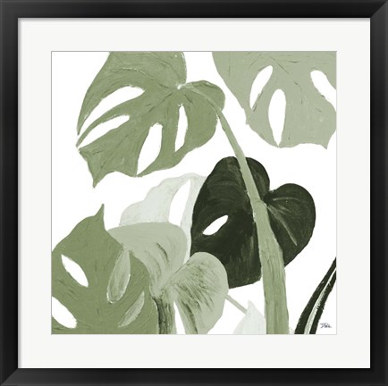 Framed Green Monstera Design I Print