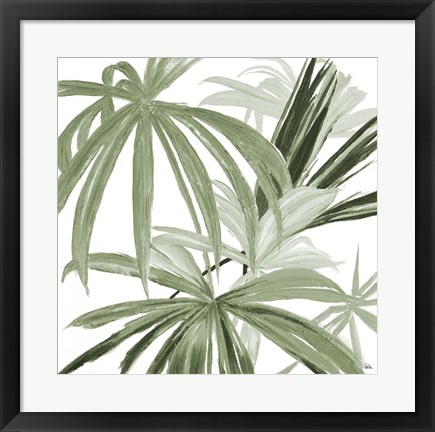 Framed Green Monstera Design II Print