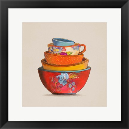 Framed Stacked Bowls Print