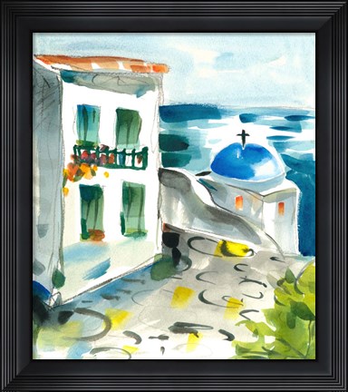 Framed Greece Pathway Print