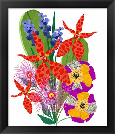 Framed Bold Popping Flowers Print