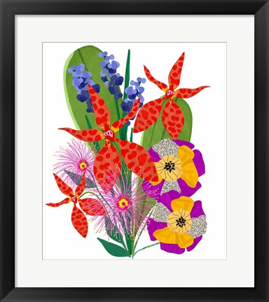 Framed Bold Popping Flowers Print