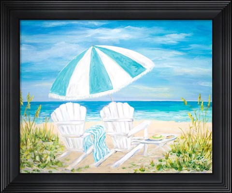Framed Beach Umbrella Print