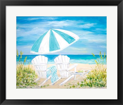 Framed Beach Umbrella Print