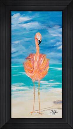 Framed Flamingo I Print