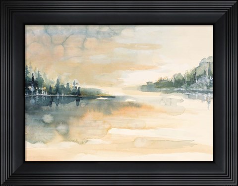 Framed Peaceful Yellow and Green Print