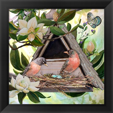 Framed Birdhouse II Print