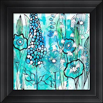 Framed Cool Floral Day Square Print