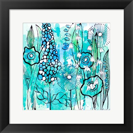 Framed Cool Floral Day Square Print