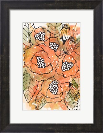 Framed Burnt Orange Bouquet Print