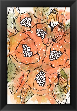 Framed Burnt Orange Bouquet Print