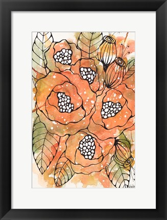 Framed Burnt Orange Bouquet Print