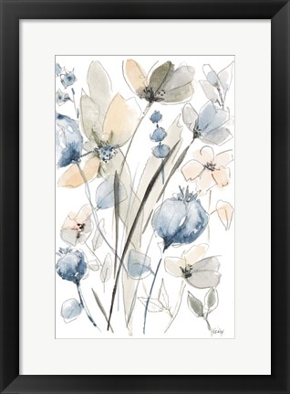 Framed Blue And White Floral II Print