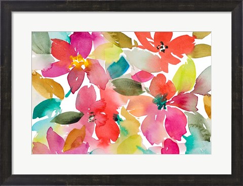 Framed Contemporary Red Blooms Print