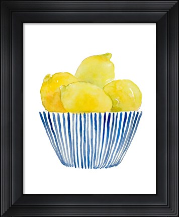 Framed Bowl of Lemons II Print