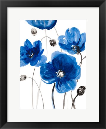 Framed Cobalt Garden I Print
