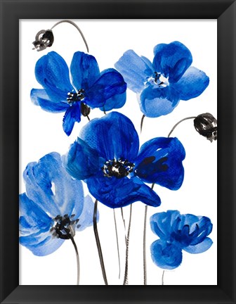 Framed Cobalt Garden II Print