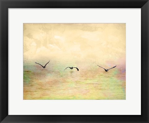 Framed Seagulls In The Sky I Print