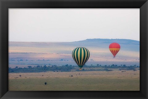 Framed Hot Air Balloons over Kenya I Print