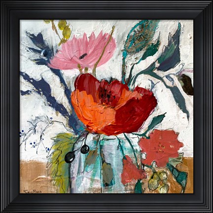 Framed Pretty Jar Of Flowers Print