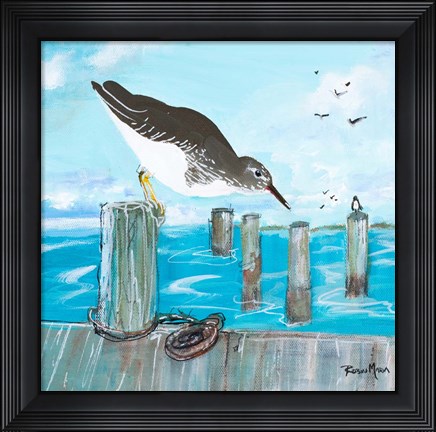 Framed Sandpiper Pier Print
