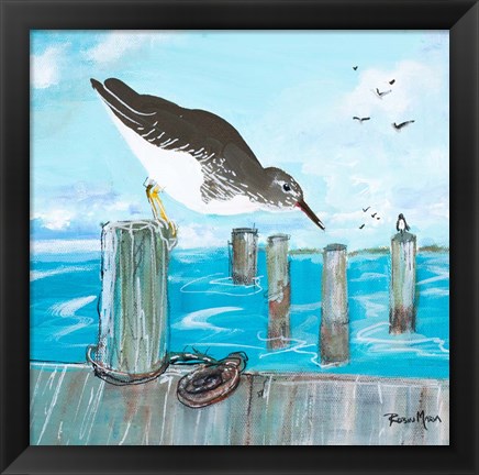 Framed Sandpiper Pier Print