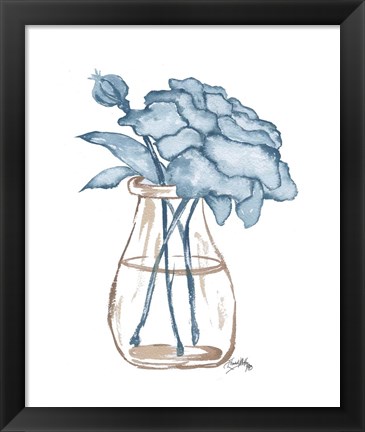 Framed Blue Roses I Print