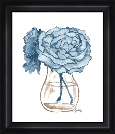 Framed Blue Roses II Print