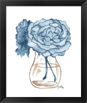 Framed Blue Roses II Print