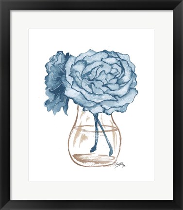 Framed Blue Roses II Print