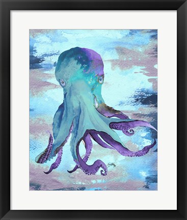 Framed Octopus Blue Print