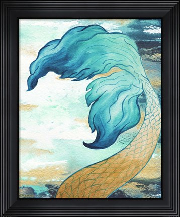 Framed Mermaid Fin Splash Print