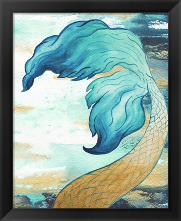 Framed Mermaid Fin Splash Print