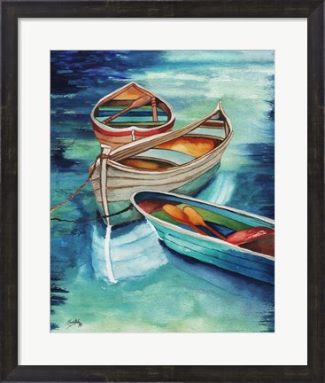 Framed Docked Rowboats I Print