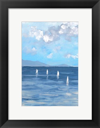 Framed Boats and Waves I Print