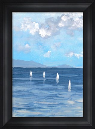 Framed Boats and Waves I Print