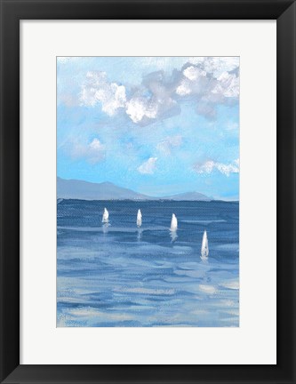 Framed Boats and Waves I Print