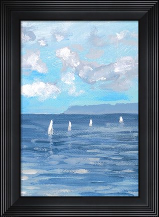 Framed Boats and Waves II Print