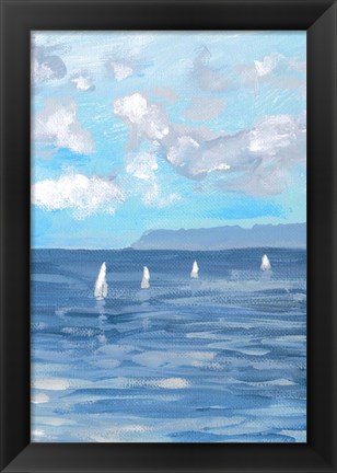 Framed Boats and Waves II Print