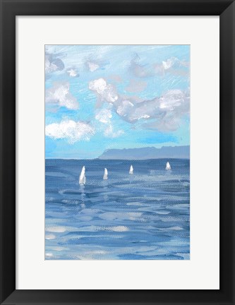 Framed Boats and Waves II Print