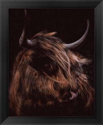 Framed Moody Cow Print