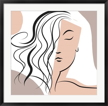 Framed Wavy Haired Woman Print