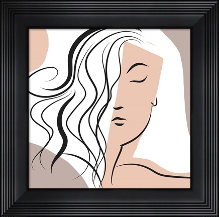 Framed Wavy Haired Woman Print