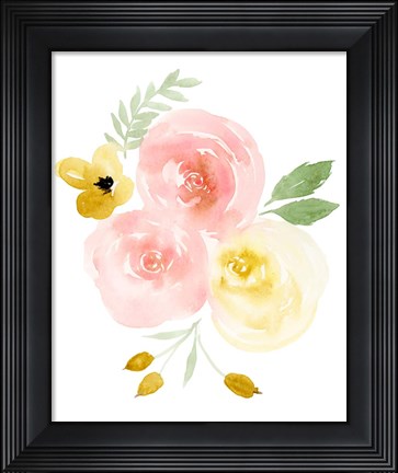 Framed Watercolor Roses I Print