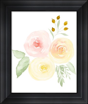 Framed Watercolor Roses II Print