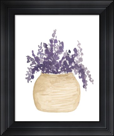 Framed Pot Of Lavender Print