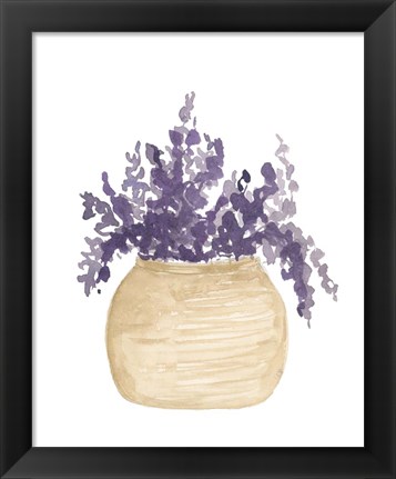 Framed Pot Of Lavender Print