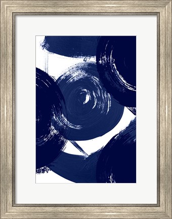 Framed Indigo Swirl Print