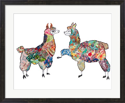 Framed Happy Llamas Print