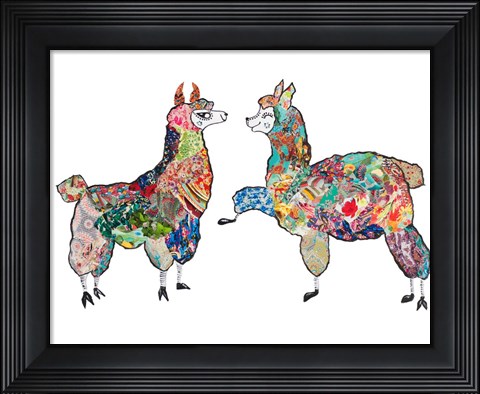 Framed Happy Llamas Print